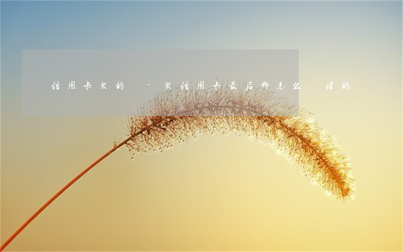信用卡 欠的總-欠信用卡最后都怎么處理的