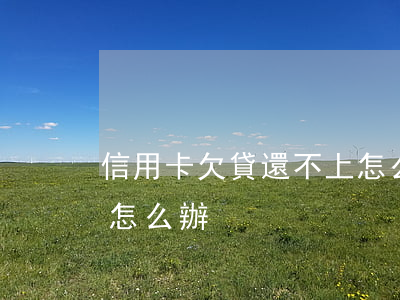 信用卡欠貸還不上怎么辦(信用卡欠貸還不上怎么辦)