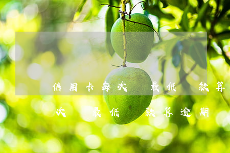 信用卡每次還最低還款算逾期嗎-信用卡每次還最低還款算逾期嗎怎么辦