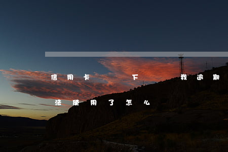 信用卡沒辦下來說我逾期了(我信用卡逾期無法使用了怎么辦)