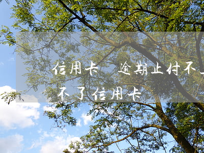 信用卡沒逾期止付不上征信-征信有逾期辦不了信用卡