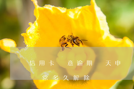 信用卡無意逾期幾天申請解除 逾期后信用卡異常多久解除