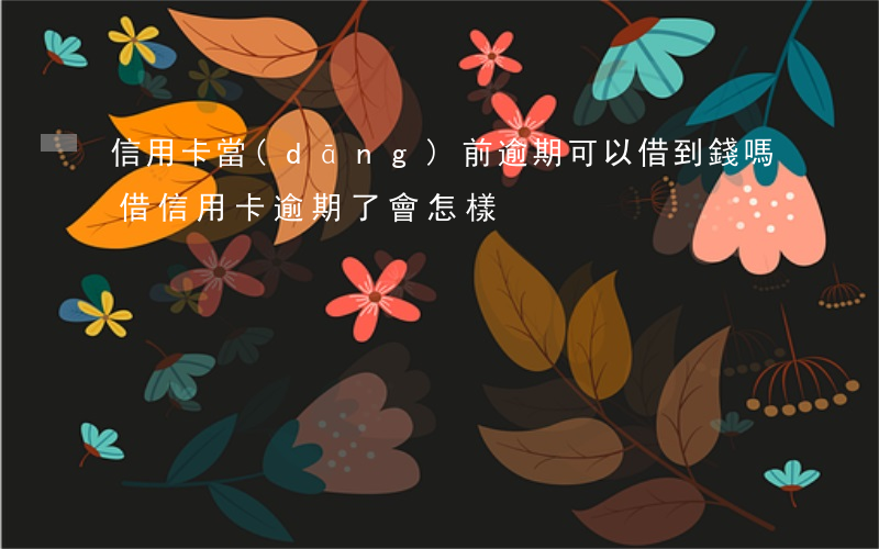 信用卡當(dāng)前逾期可以借到錢嗎(借信用卡逾期了會怎樣)