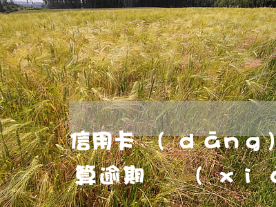 信用卡當(dāng)月沒(méi)還清算逾期嗎(現(xiàn)在我信用卡逾期未還)