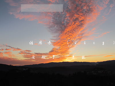 信用卡當(dāng)月逾期怎么消(信用卡逾期了該怎么辦)