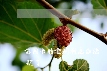 信用卡的逾期利息合法嗎-什么叫信用卡逾期了