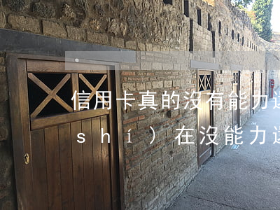 信用卡真的沒有能力還了怎么辦(信用卡實(shí)在沒能力還了怎么辦)