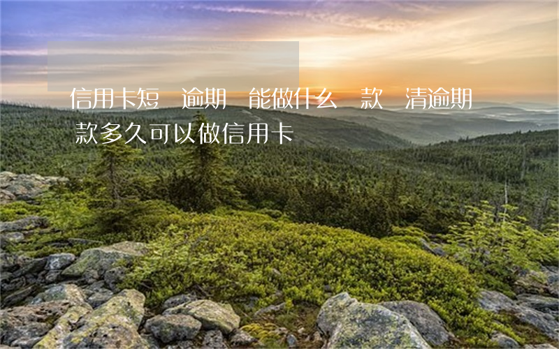 信用卡短暫逾期過能做什么貸款(還清逾期貸款多久可以做信用卡)