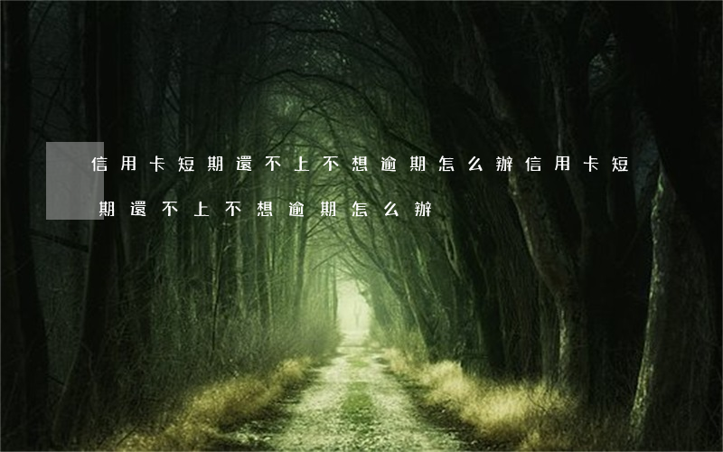 信用卡短期還不上不想逾期怎么辦(信用卡短期還不上不想逾期怎么辦)