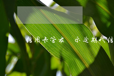 信用卡管家顯示逾期 我信用卡逾期