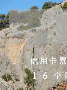 信用卡累计逾期16个月了（信用卡累计逾期16个月）