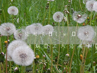 信用卡網(wǎng)貸經(jīng)常逾期兩三天(信用卡,網(wǎng)貸逾期怎么處理方法)
