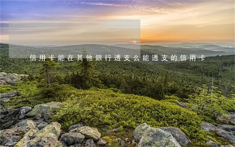 信用卡能在其他銀行透支么(能透支的信用卡)