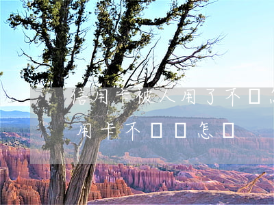 信用卡被人用了不還怎么辦(如果用別人的信用卡,不還會怎樣)