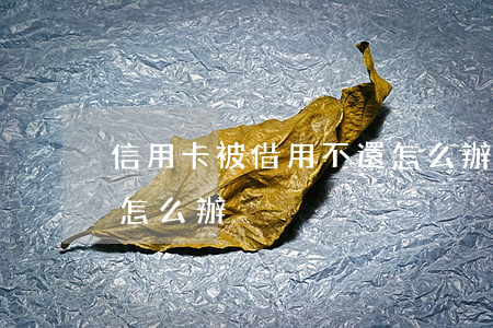 信用卡被借用不還怎么辦(信用卡被借用不還怎么辦)