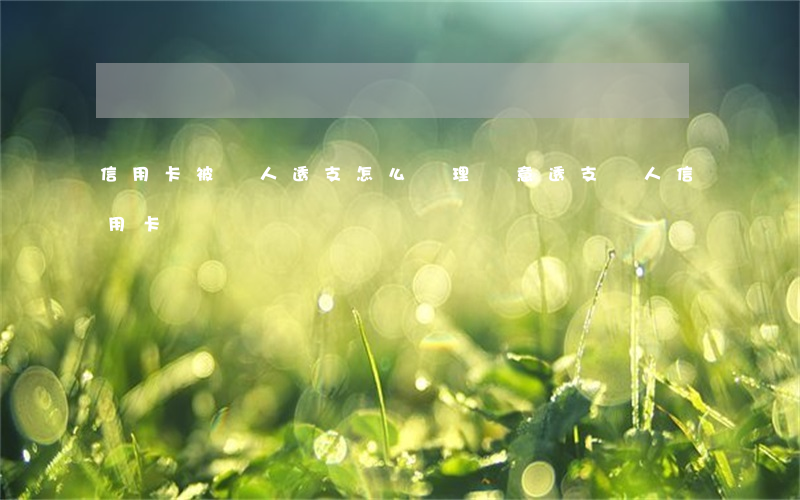 信用卡被別人透支怎么辦理(惡意透支別人信用卡)