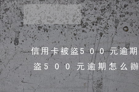 信用卡被盜500元逾期怎么辦-信用卡被盜500元逾期怎么辦理