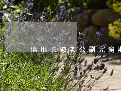 信用卡被老公刷完逾期