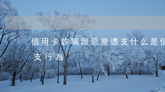 信用卡詐騙跟惡意透支(什么是信用卡惡意透支行為)