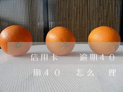 信用卡負債逾期40萬怎么辦(信用卡負債逾期40萬怎么辦理)