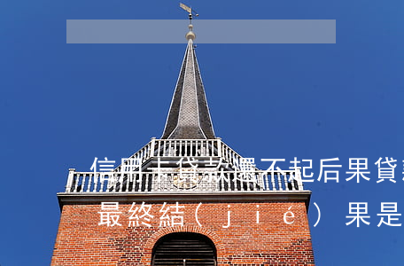 信用卡貸款還不起后果(貸款和信用卡還不上最終結(jié)果是什么)