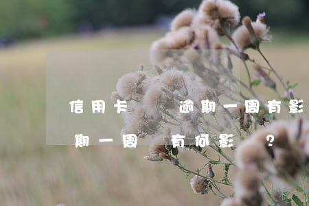 信用卡賬單逾期一周有影響嗎，信用卡賬單逾期一周會有何影響？