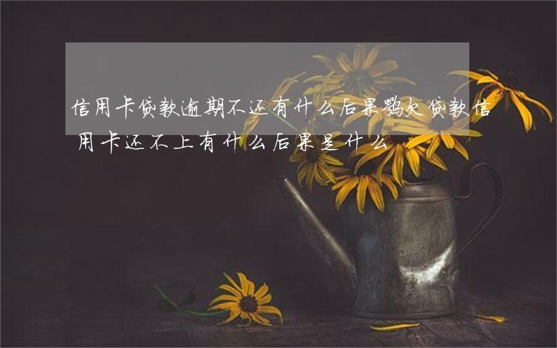 信用卡贷款逾期不还有什么后果嘛(欠贷款信用卡还不上有什么后果是什么)