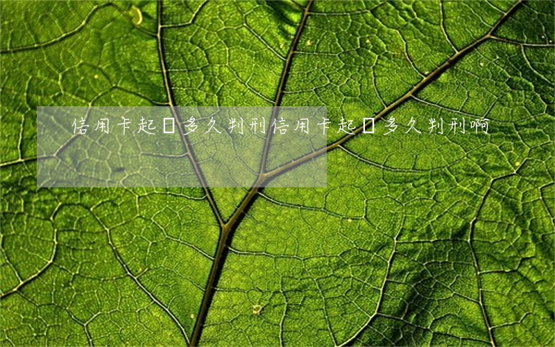 信用卡起訴多久判刑 信用卡起訴多久判刑啊