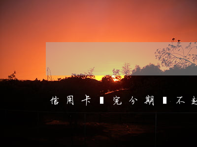 信用卡辦完分期還不起