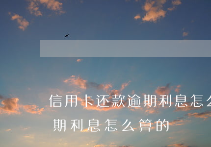 信用卡还款逾期利息怎么算的(信用卡还款逾期利息怎么算的)