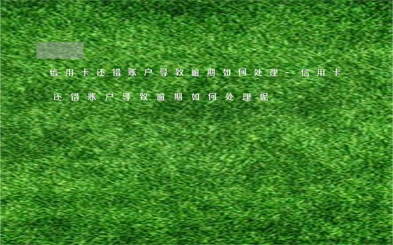 信用卡还错账户导致逾期如何处理-信用卡还错账户导致逾期如何处理呢