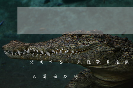 信用卡迟2天还款算逾期吗 还信用卡晚了两天算逾期吗