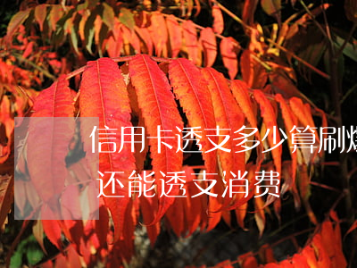 信用卡透支多少算刷爆了(信用卡额度刷完了还能透支消费)
