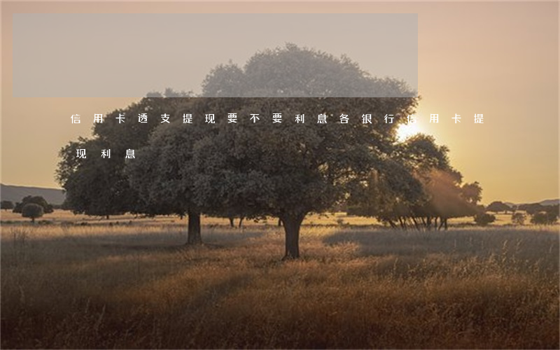 信用卡透支提现要不要利息(各银行信用卡提现利息)