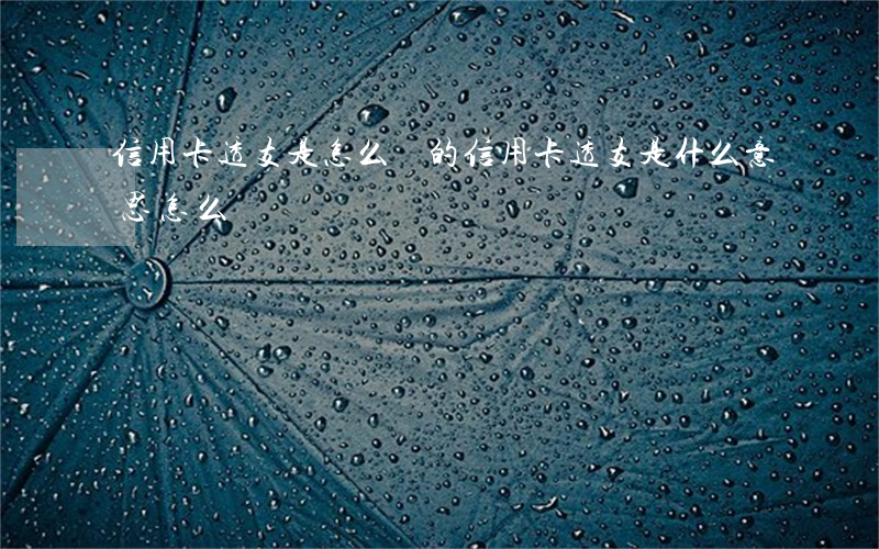 信用卡透支是怎么還的(信用卡透支是什么意思怎么還)