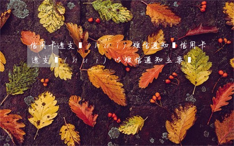 信用卡透支會(huì)短信通知嗎(信用卡透支會(huì)以短信通知立案嗎)