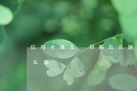信用卡透支沒到賬怎么辦(信用卡錢沒到賬怎么辦)