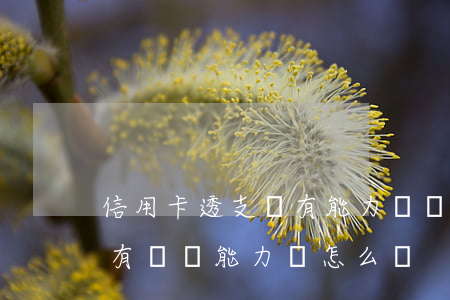 信用卡透支沒有能力還錢(欠信用卡錢暫時沒有償還能力,會怎么樣?)