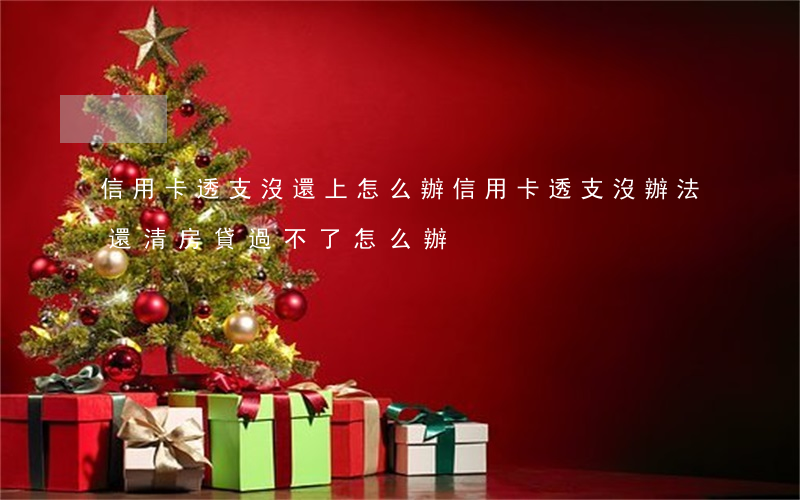 信用卡透支沒還上怎么辦(信用卡透支沒辦法還清,房貸過不了怎么辦)