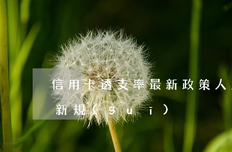 信用卡透支率最新政策(人民銀行信用卡透支新規(guī))