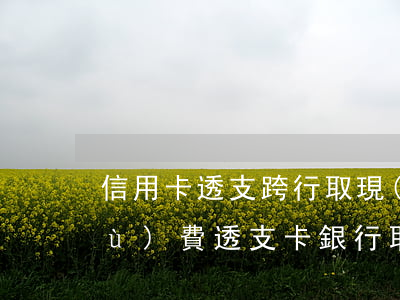 信用卡透支跨行取現(xiàn)手續(xù)費(透支卡銀行取現(xiàn)手續(xù)費)