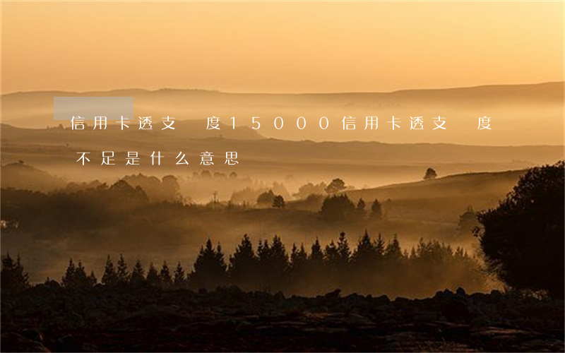 信用卡透支額度15000(信用卡透支額度不足是什么意思)
