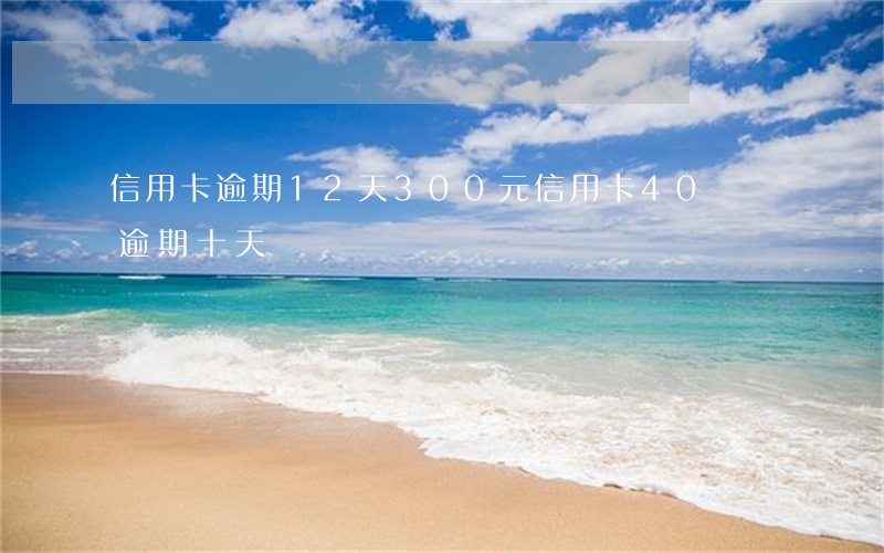 信用卡逾期12天300元(信用卡40塊錢逾期十天)