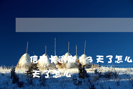 信用卡逾期13天了怎么辦（信用卡逾期13天了怎么辦）