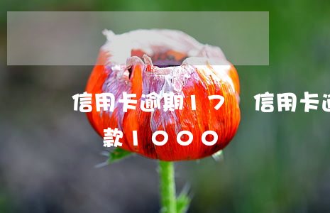 信用卡逾期17萬 信用卡逾期17萬后每月還款1000