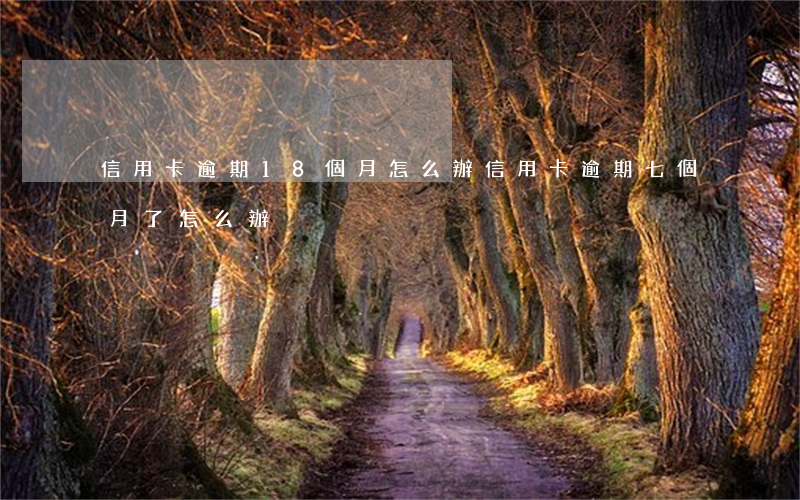 信用卡逾期18個月怎么辦(信用卡逾期七個月了怎么辦)