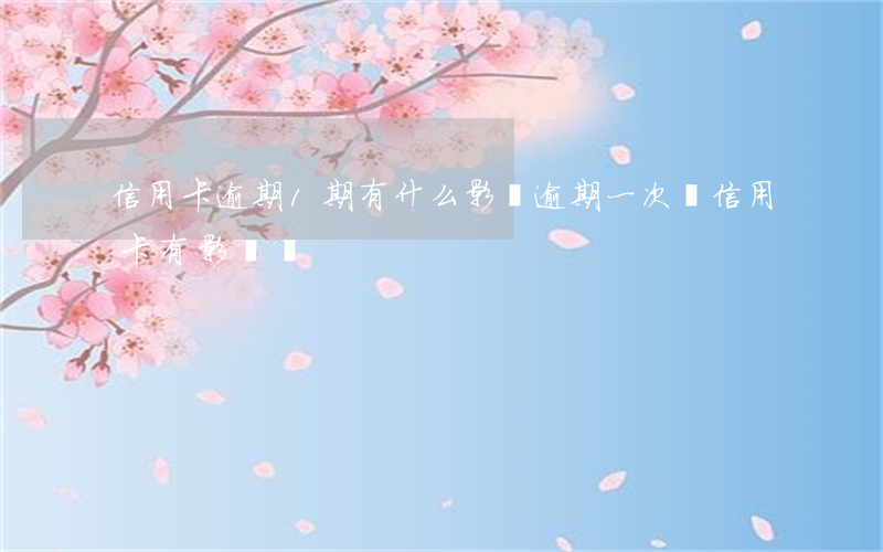 信用卡逾期1期有什么影響(逾期一次對信用卡有影響嗎)