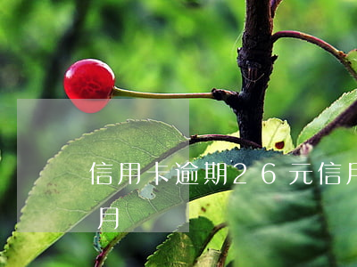 信用卡逾期26元(信用卡15塊錢逾期一個月)