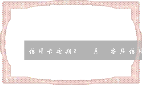 信用卡逾期2個月問客服(信用卡逾期一兩個月)