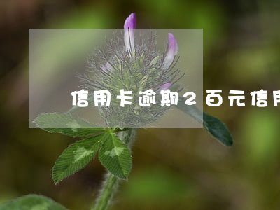 信用卡逾期2百元(信用卡200元逾期)